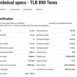 foto Terex TLB890 joystick platniczki koparko-ladowarka